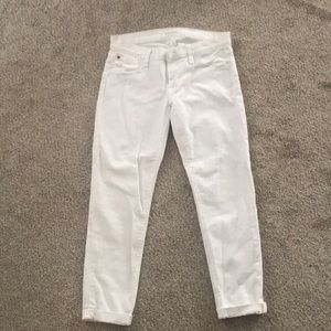 Hudson Harmon Crop white jeans